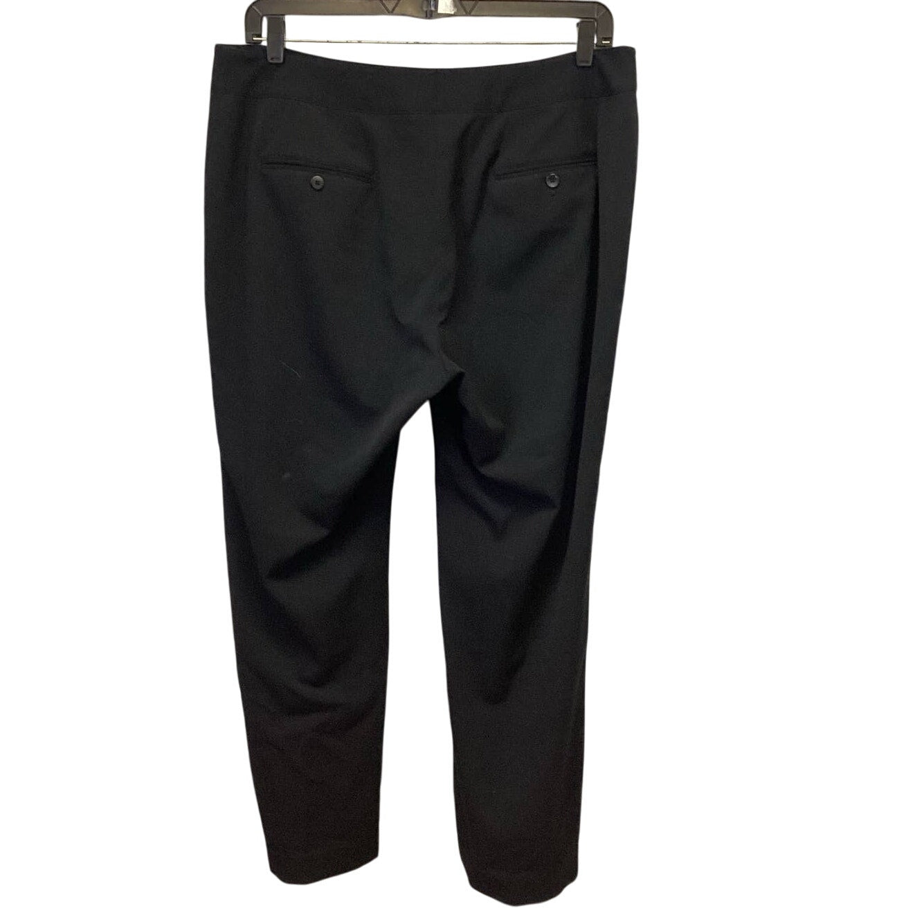 Atelier Plus Size 16W Polyester Blend Basic Long Black Straight Leg Career Pants