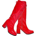 Satinoir Womens Size 7 Red 60s 70s 3" Block Heel Zip Up Disco Party Gogo Boots
