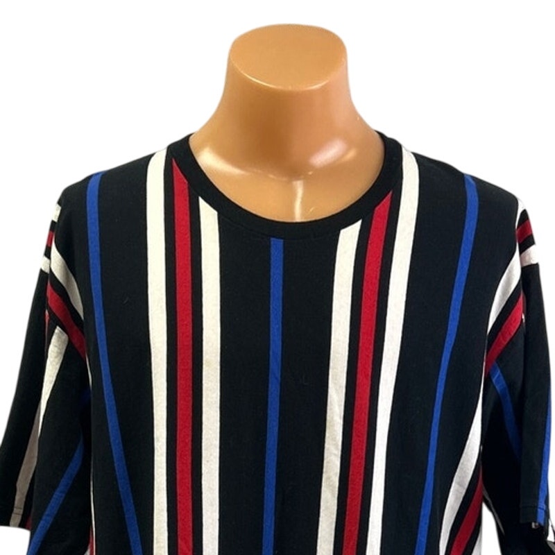 CSG Mens 3XL Triple Striped 100% Cotton Short Sleeve Crew Neck Tee Shirt
