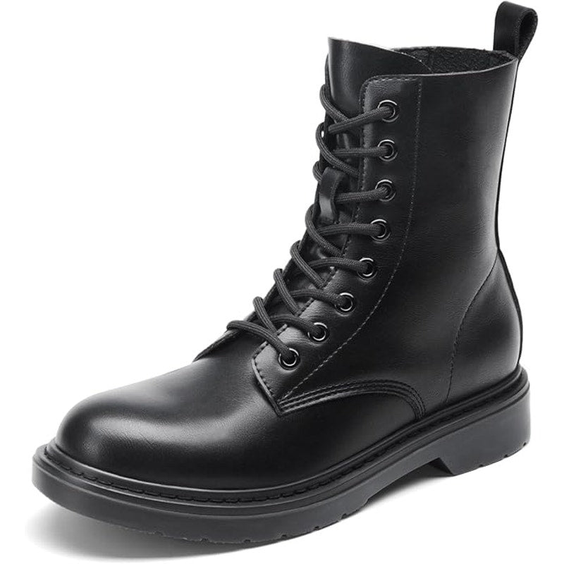 Dream Pairs Womens Size 10 Black Faux Leather Lace Up Low Heel Combat Boots