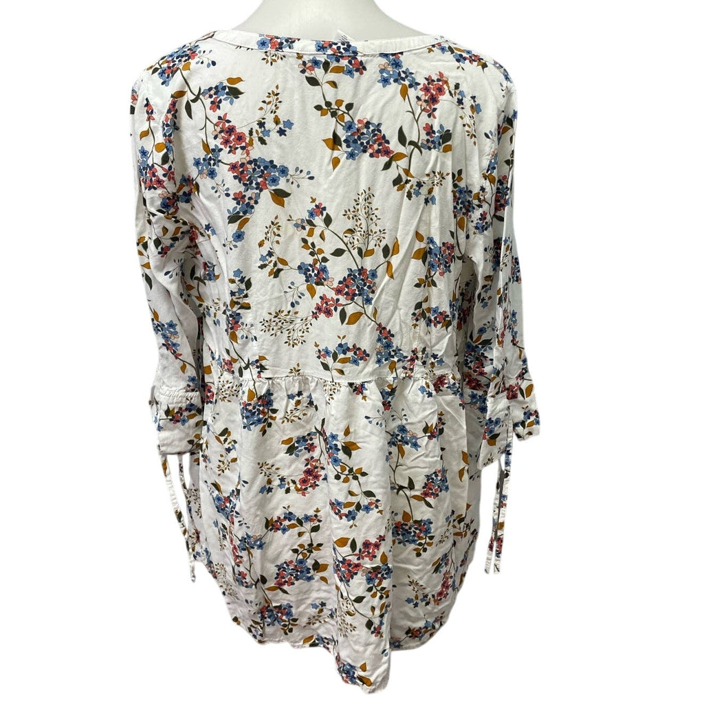 Motherhood Maternity Large 100% Rayon 3/4 Sleeve Flowy Floral Lightweight Blouse