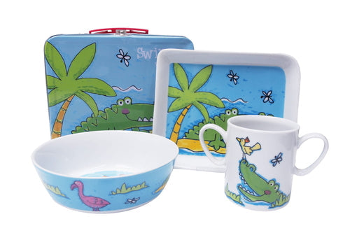 Children tableware Zoo + suitcase