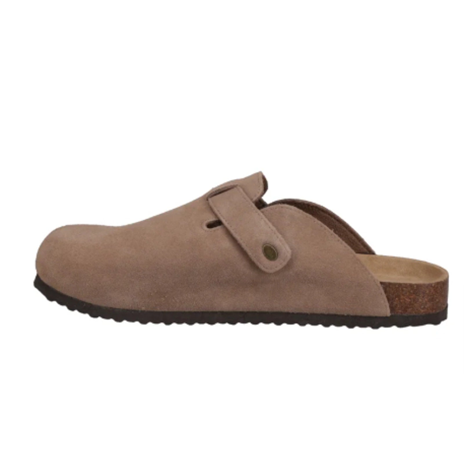 New In Box Khombu Mens Size 8 Taupe Faux Suede Damian Cork Slide On Mule Shoes