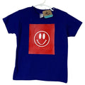 New Hand Printed Boys Size 2T Smiley Face Short Sleeve Crew Neck Tee Shirt