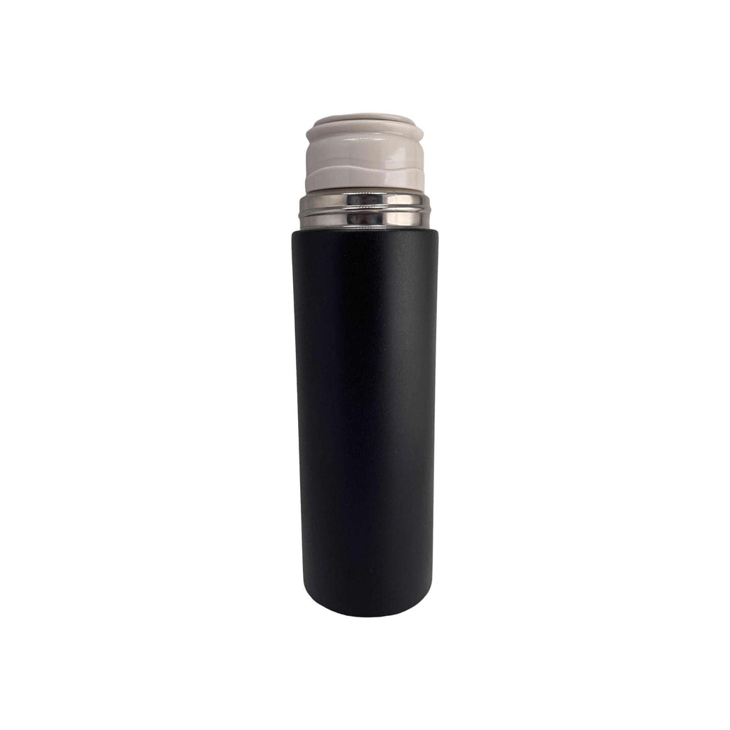 SELZALOT Stainless Steel Vacuum Flask Set, 500ML Gift Set, Black, Thickened Food Grade 304 Stainless Steel, Durable Insulation, Ergonomic Design, with 3 Cups