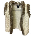 H&M Child Size 5 Sleeveless Faux Fur Wool Blend Open Cardigan Knit Sweater Vest