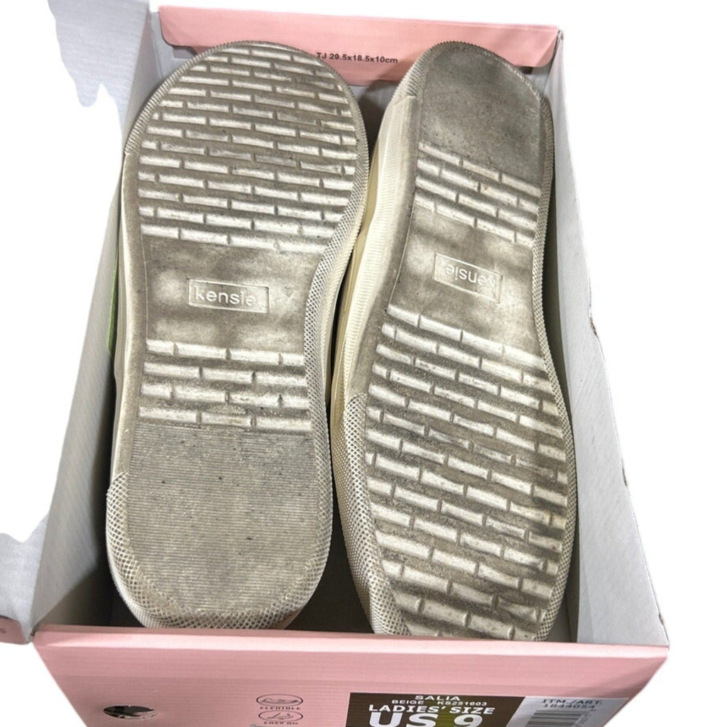 Kensie Womens Size 6 Beige Salia Slip On Flexible Comfort Sneaker Shoes