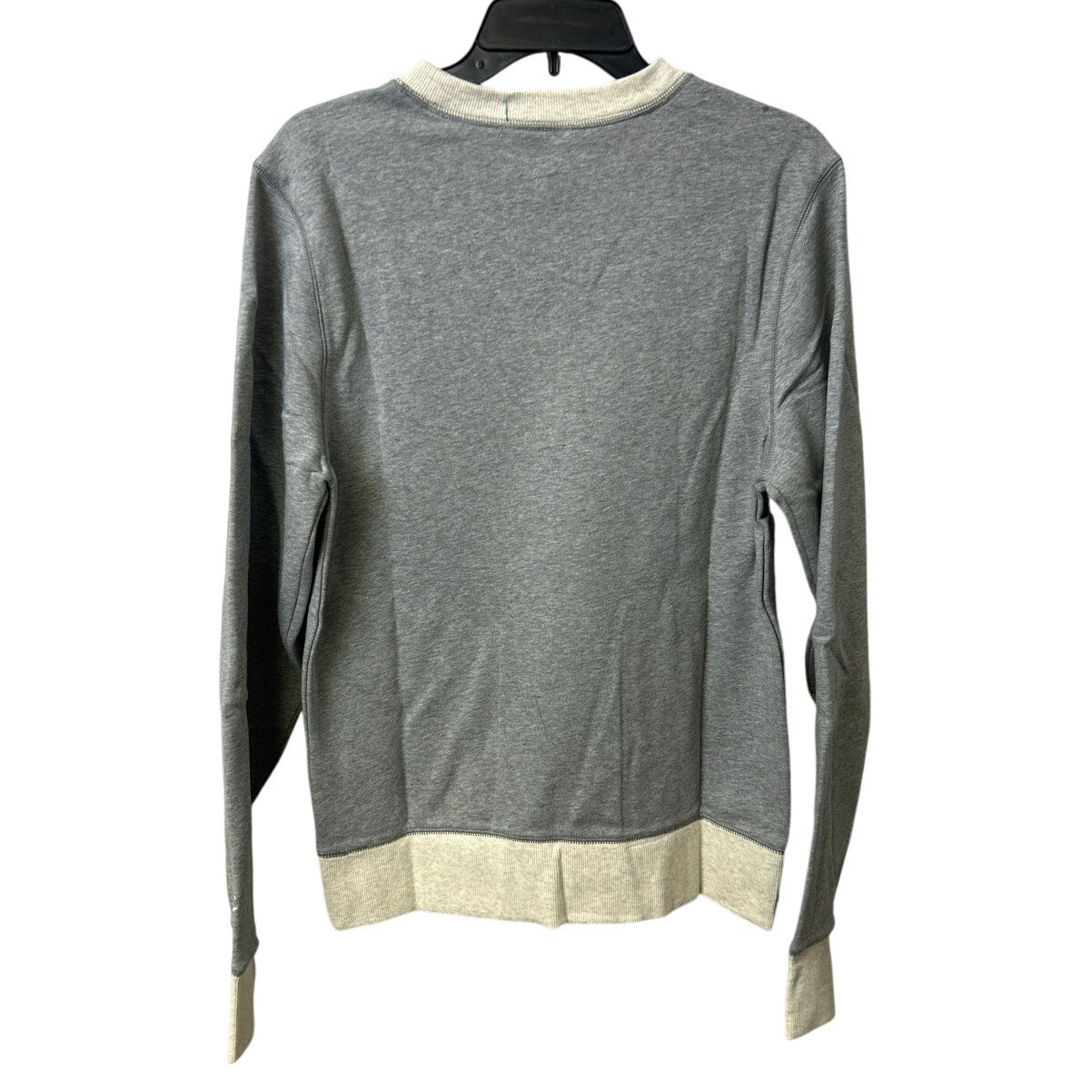 New Hand Printed Womens Small Blue Jay Bird Long Sleeve Heathered Sweatshirt
