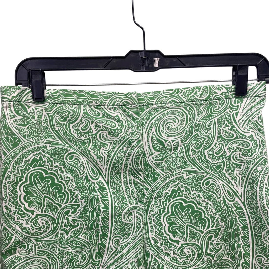 JM Collection Womens Size 16 Stretch Cotton Paisley Back Elastic Waist Capris