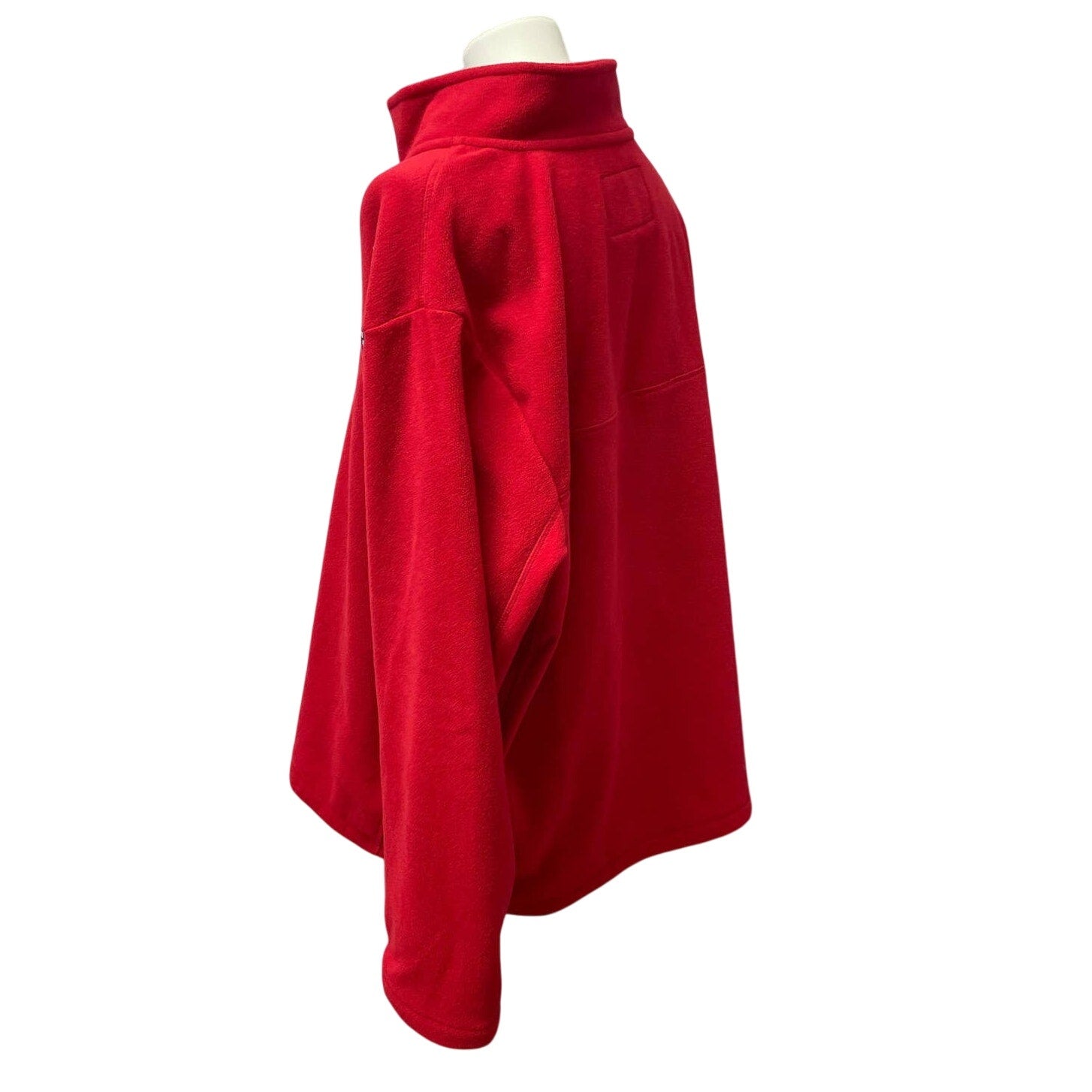 Lands' End Mens XL Red Long Sleeve 1/4 Zip Pullover Polyester Fleece Sweater