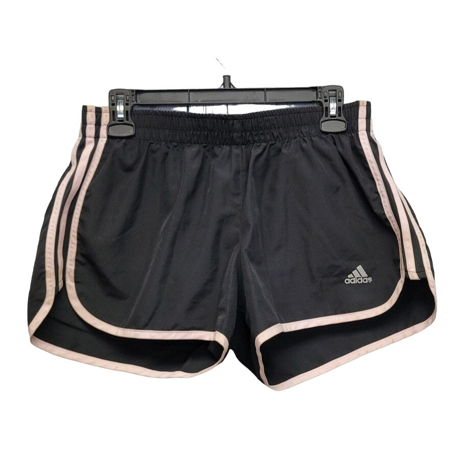Adidas Womens Medium Side Stripe Drawstring Waist Lined Running Athletic Shorts