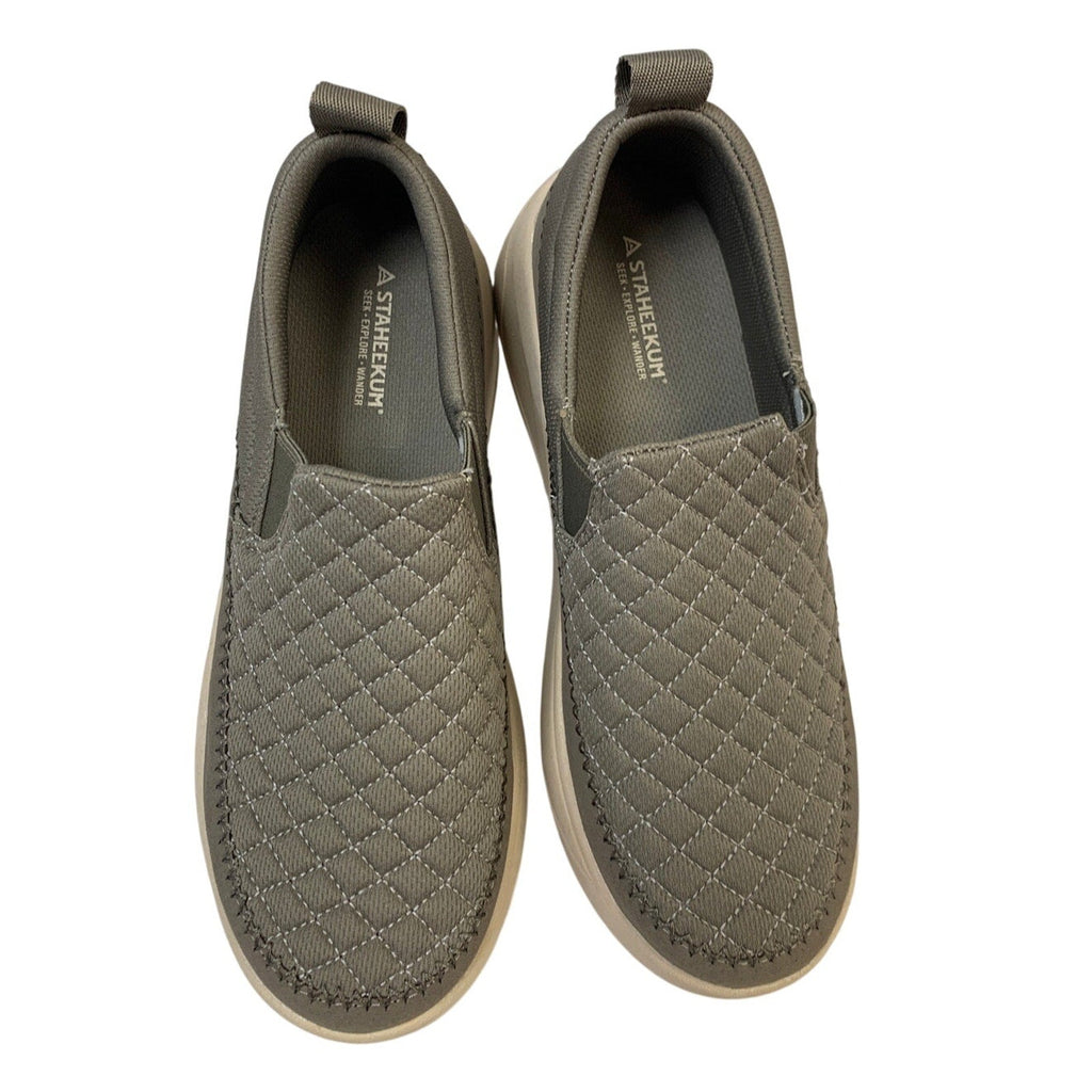 Staheekum Womens Size 9 Taupe Sneakers Quilted Slip On Round Toe Shoes