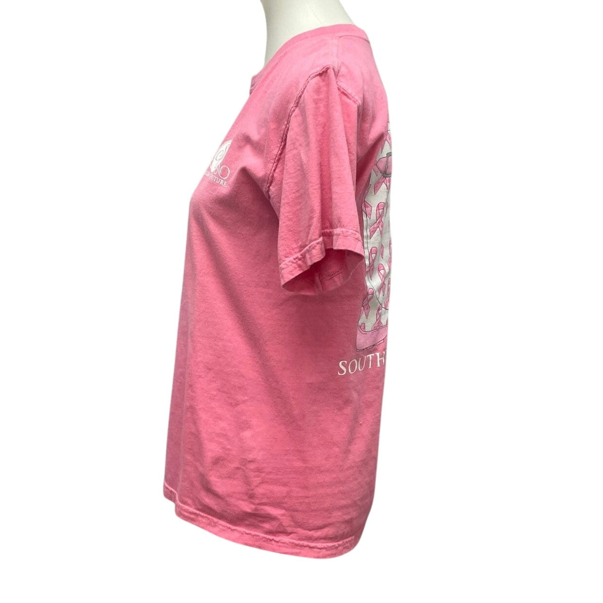 Southern Couture Womens Small Give Breast Cancer the Boot Short Sleeve Tee