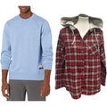 New Champion Unisex Large Blue Pullover Sweatshirt w Bonus Plaid Flannel Hoodie