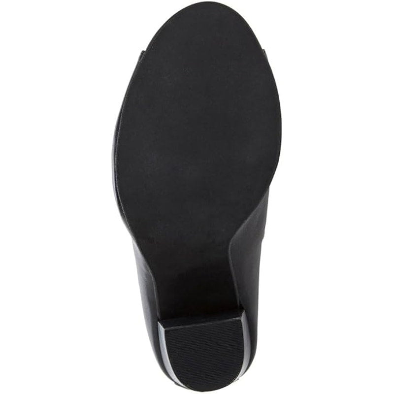 FSJ Womens Size 8 Black 4" Chunky Heel Ankle Boots Round Peep Toe Back Zip Shoes