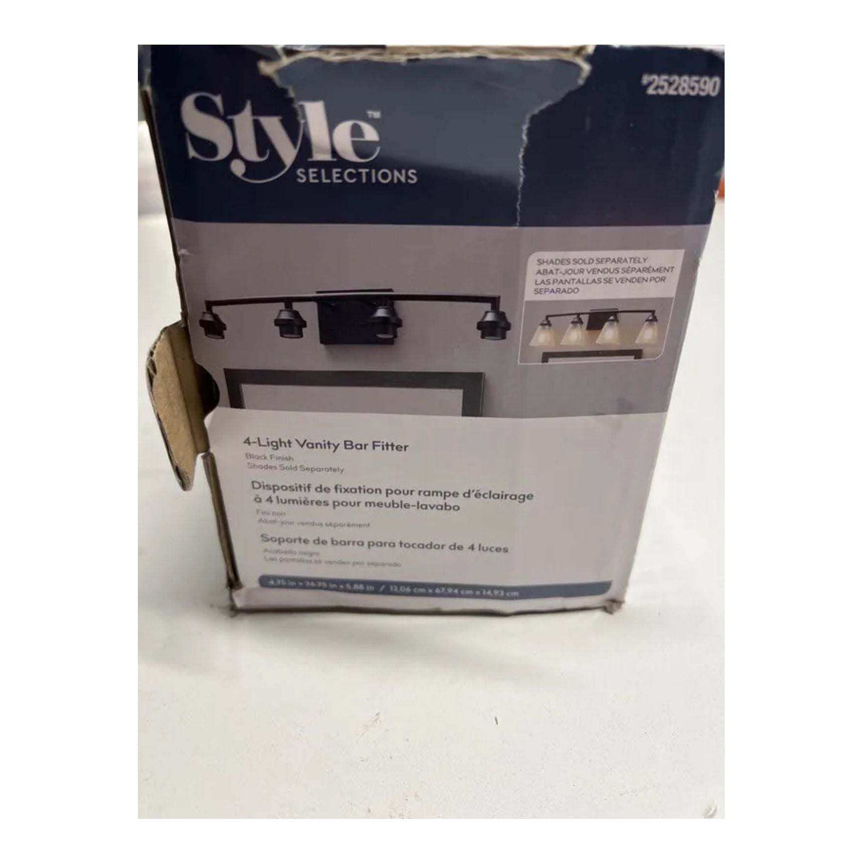 Style Selections 26.75-in 4-Light Black Transitional Vanity Light