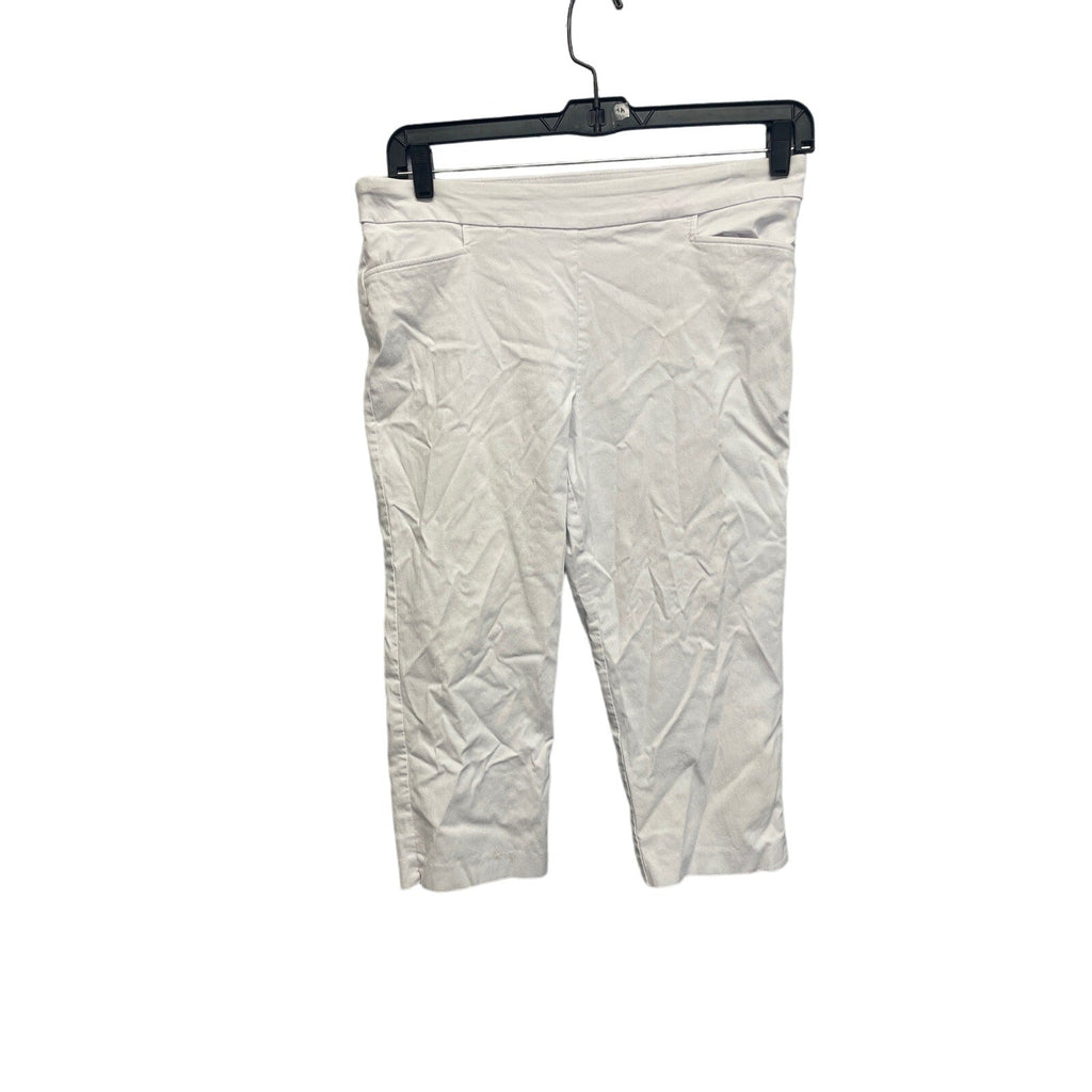 Simply Vera Time & Tru Womens Large Cropped White Cotton Blend Capri Pants