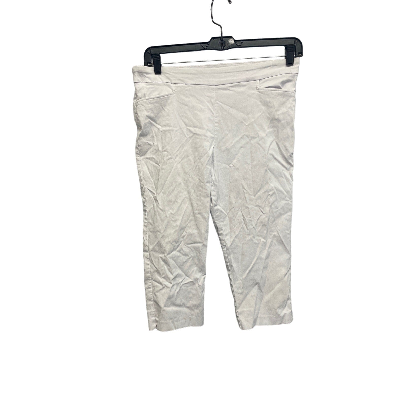 Simply Vera Time & Tru Womens Large Cropped White Cotton Blend Capri Pants