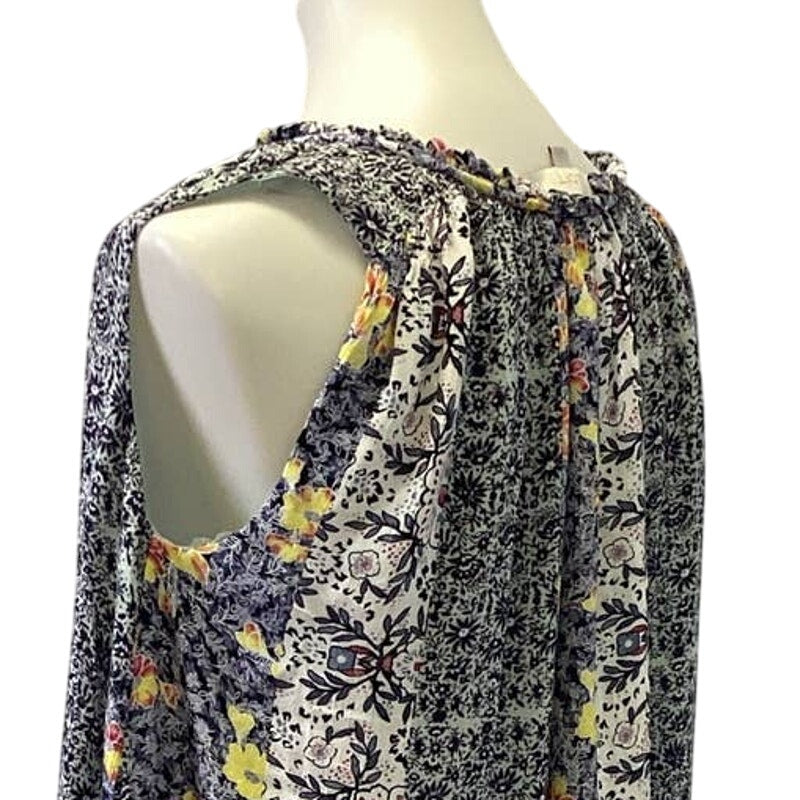 Ann Taylor LOFT XS Floral Ruffled V Neck Fully Lined Sleeveless Sheath Dress