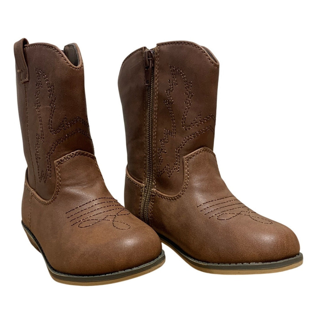 Icebirds Toddler Girls Size 8 Brown Western Cowgirl Boots Side Zip Shoes