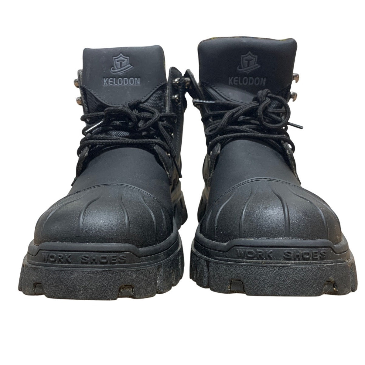 Kelodon Mens Size 9.5 Black Waterproof Steel Toe Memory Foam Non Slip Work Boots