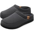 VeraCosy Mens Size 11/12 Gray Corduroy Moccasin Memory Foam House Slippers