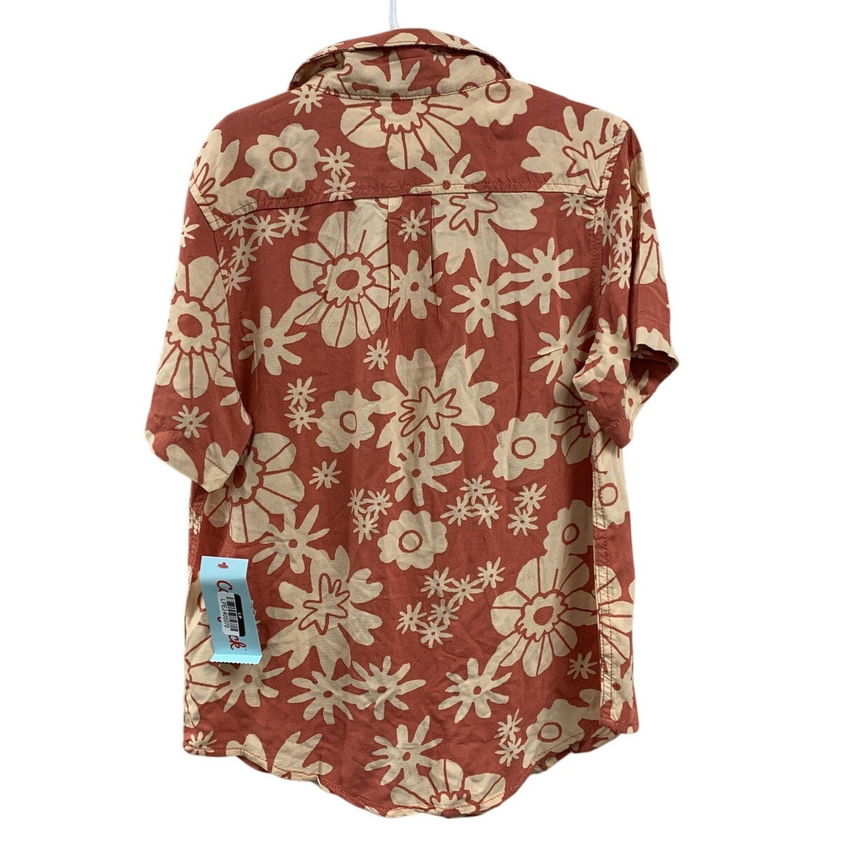 2 New Cat & Jack Boys Small (6/7) Short Sleeve Floral Melon Button Up Shirts