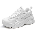 Dream Pairs Womens 6 White Faux Leather Lace Up Platform Sneakers Athletic Shoes