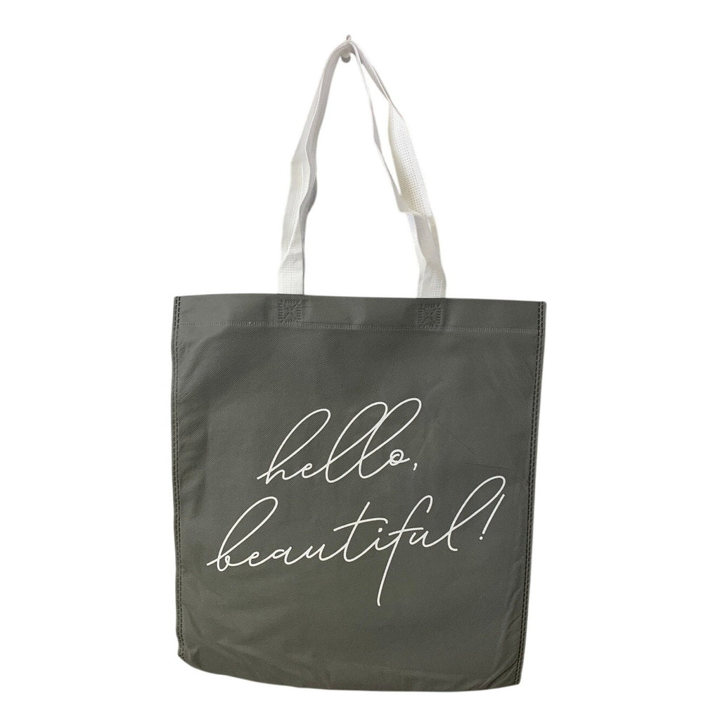 New Upcycled Hand Printed I'm Just Out Here Trusting God Shopper Tote Bag