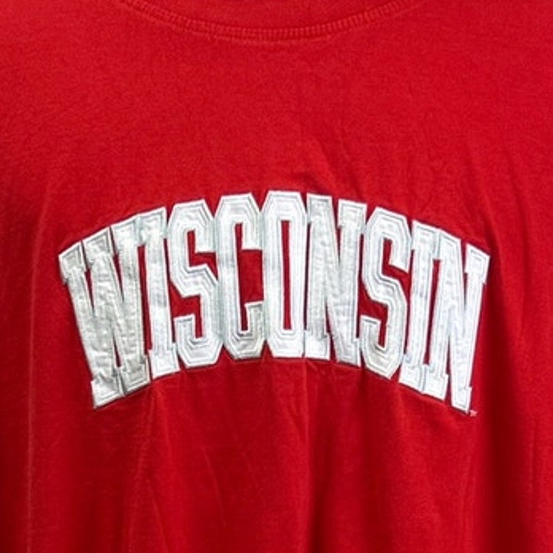 P2 By Pro Player Mens 2XL Wisconsin Short Sleeve 100% Cotton Crew Neck Tee Shirt