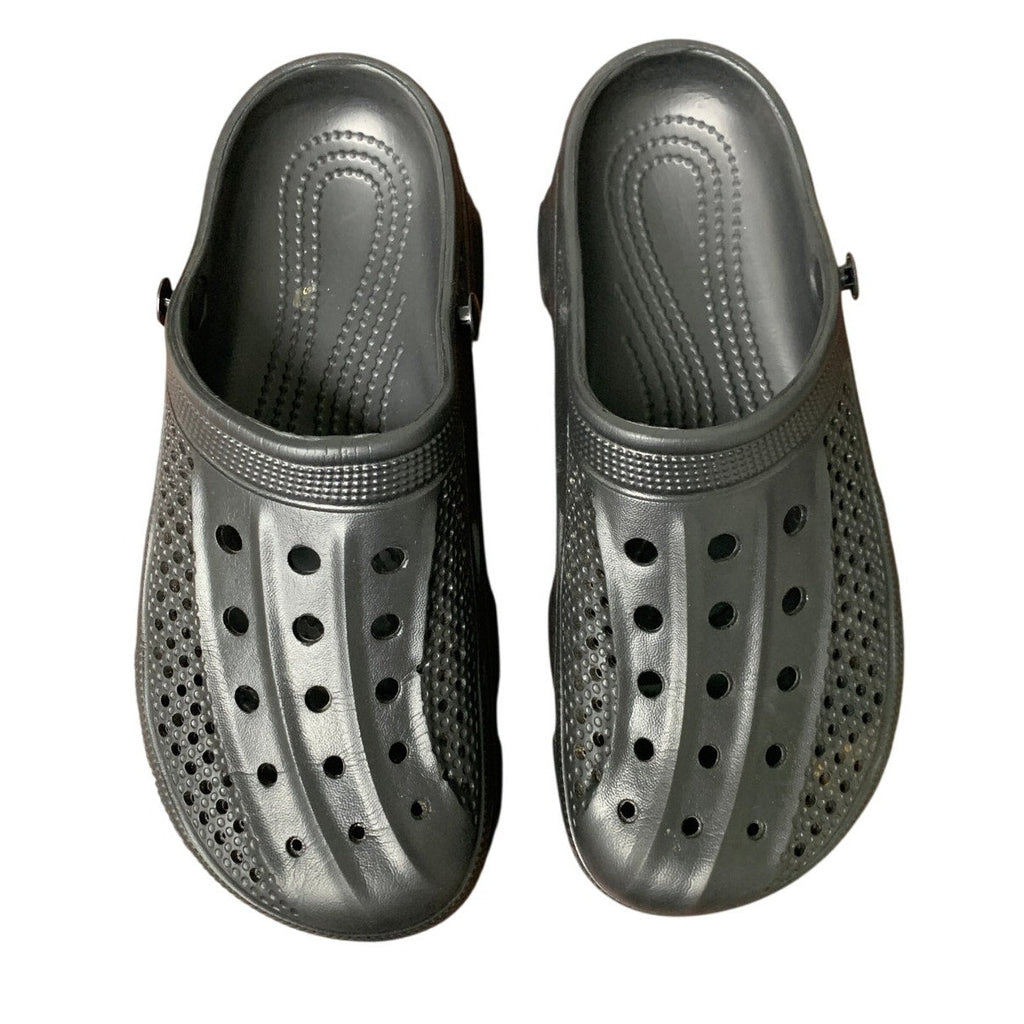 Beslip Mens 9.5 Womens 10.5 Black No Heel Strap Slip On Arch Support Clog Shoes