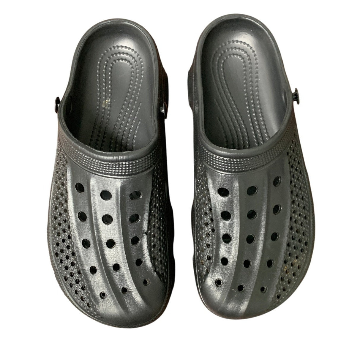 Beslip Mens 9.5 Womens 10.5 Black No Heel Strap Slip On Arch Support Clog Shoes