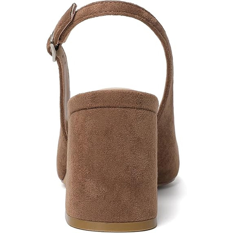 Mostrin Womens 10 Brown Suede 3" Heels Closed Pointed Toe Buckle Strap Shoes