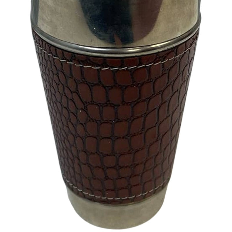 Stainless Steel Faux Croc Leather Wrapped Cocktail Shaker w No Lid
