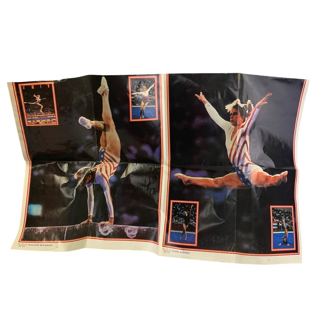 Vintage 1984 Olympic Women's Gymnastics Mary Lou Retton Souvenir Program Poster