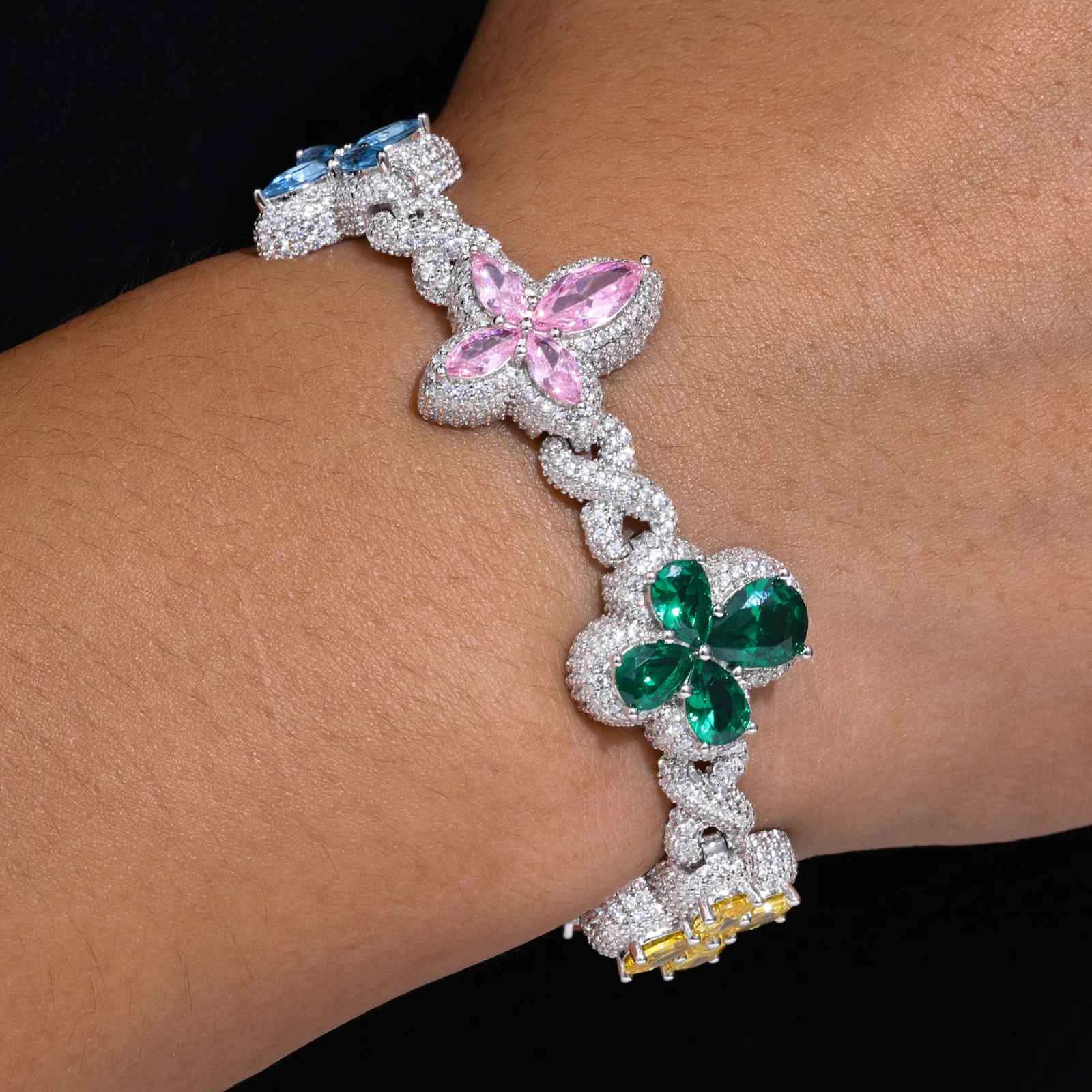 Fleur d’Éternité Moissanite Bracelet RainBow