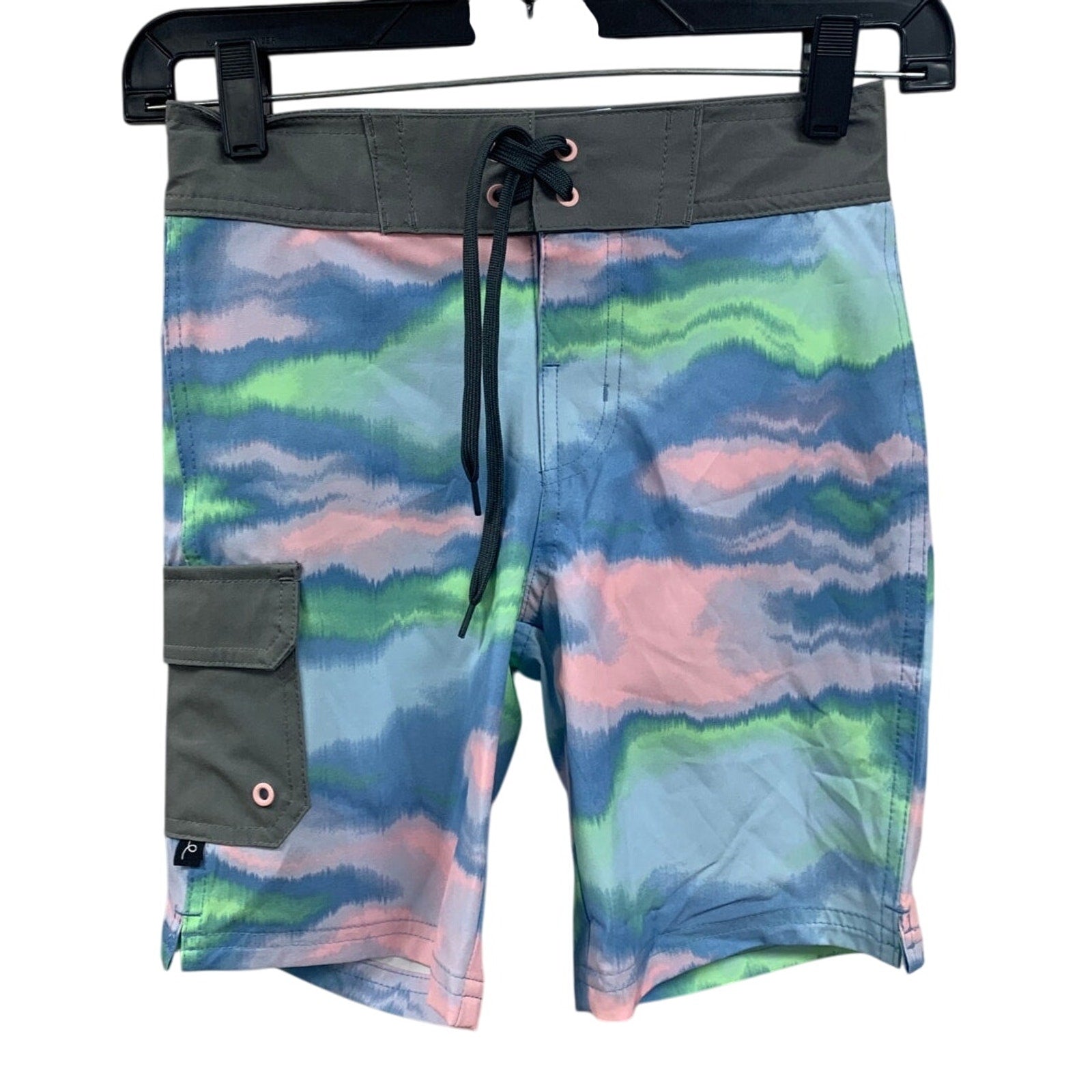 New Art Class Boys Size 18 Lined Pastel Ombre Stripe UPF 50+ Swim Trunks