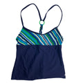 Adidas Womens Size 10 Striped Adjustable Thin Strap Ring Padded Swim Top ONLY