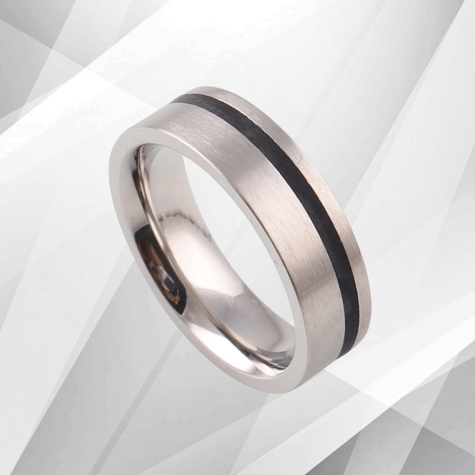 New Mens Flat Cobalt Wedding Anniversary Band Ring 18Ct White Gold