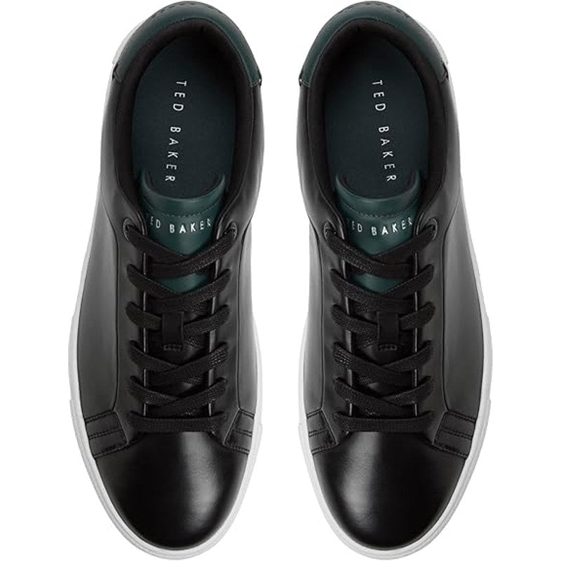 New In Box Ted Baker Mens Size 12 Black Leather Robberto Lace Up Sneaker Shoes