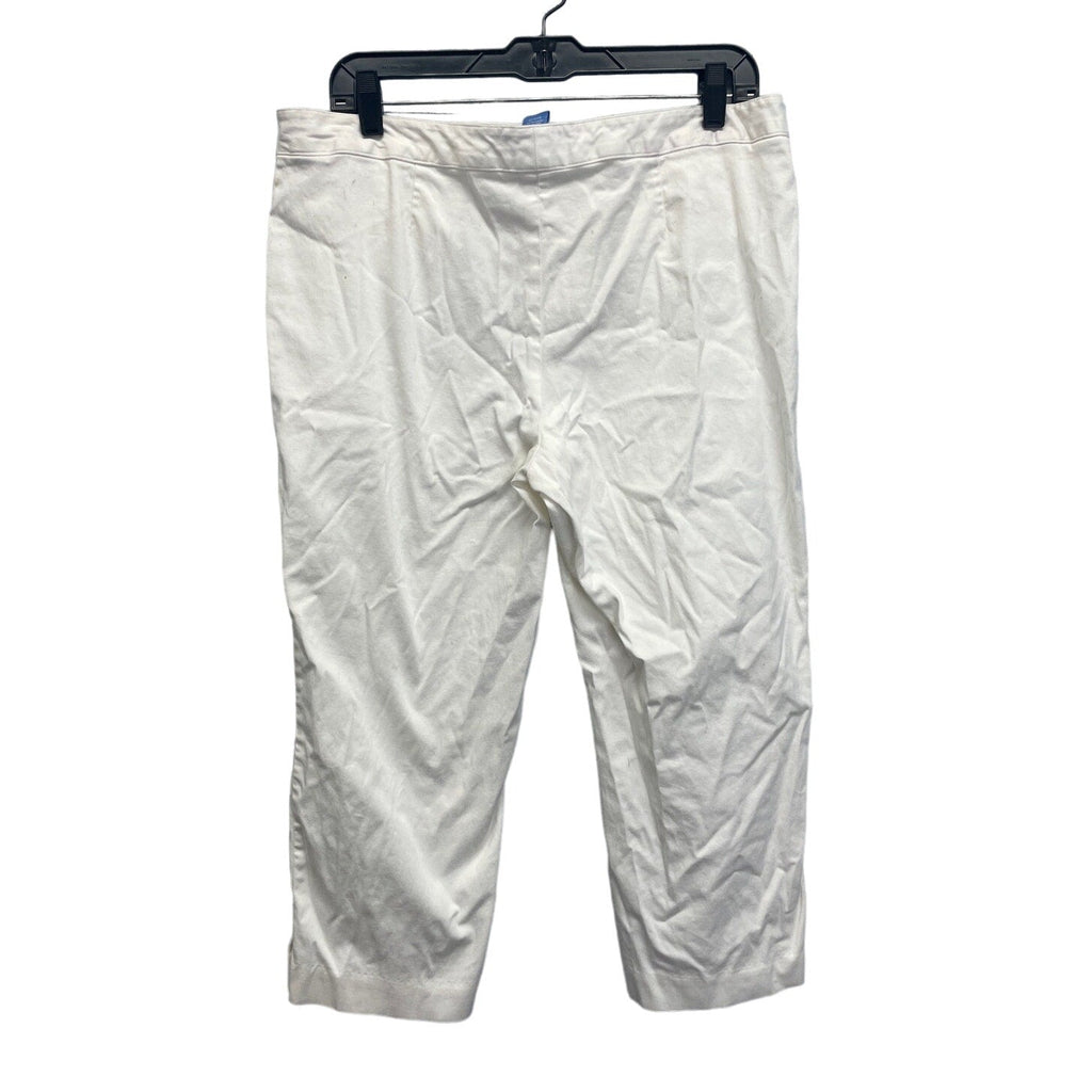 Simply Vera Time & Tru Womens Large Cropped White Cotton Blend Capri Pants