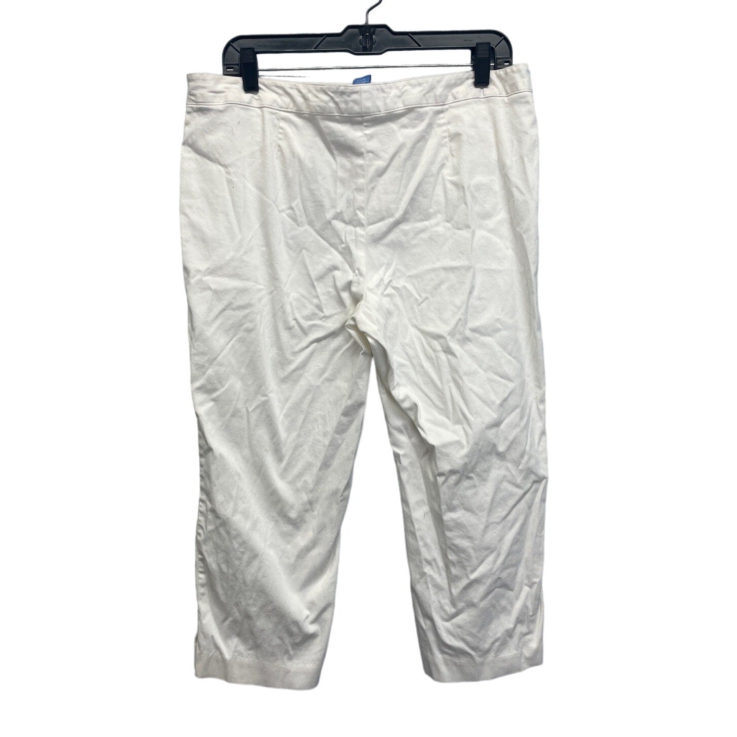 Simply Vera Time & Tru Womens Large Cropped White Cotton Blend Capri Pants
