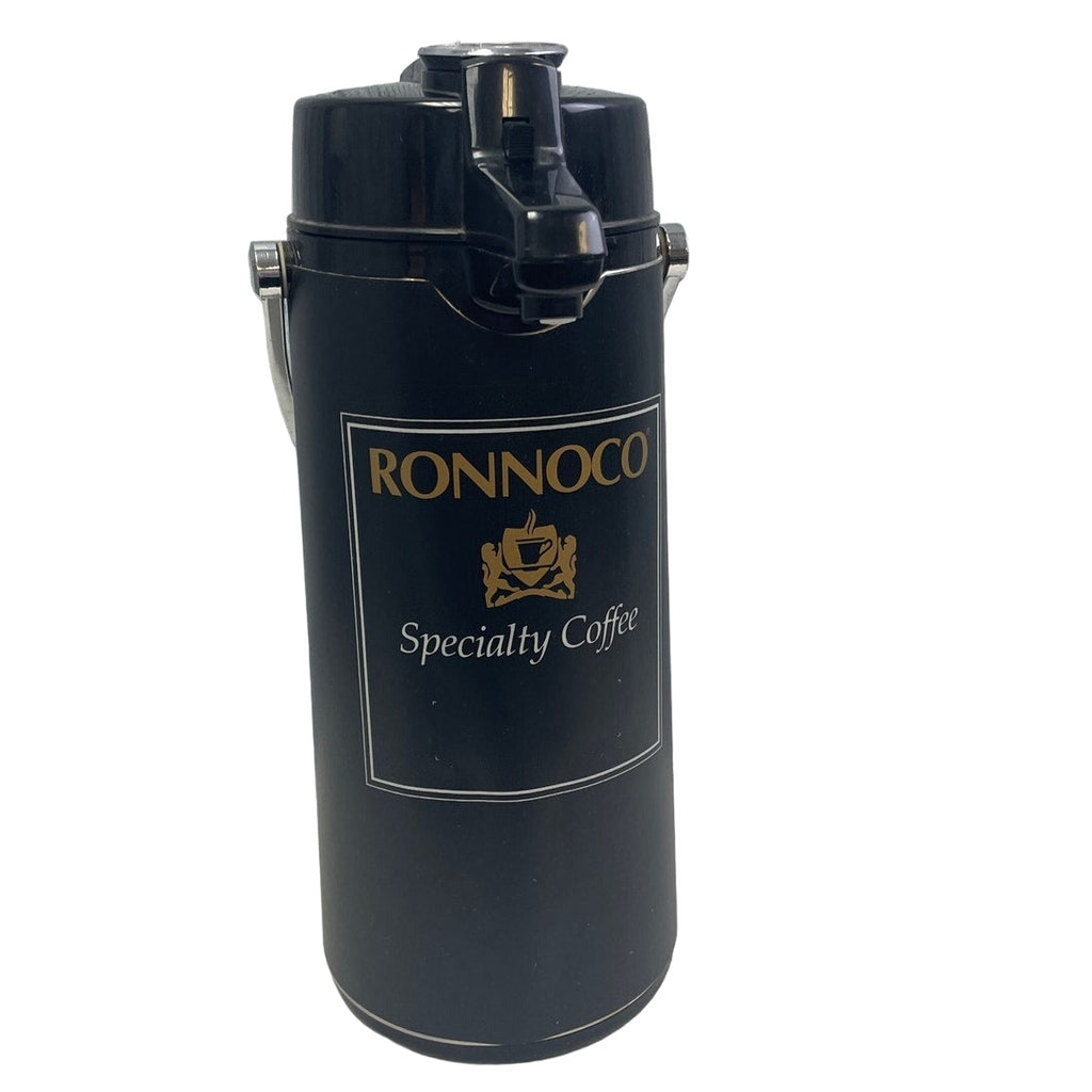 Ronnoco Pumpskins Black Plastic Pumpable Coffee Thermos Insulated Dispenser