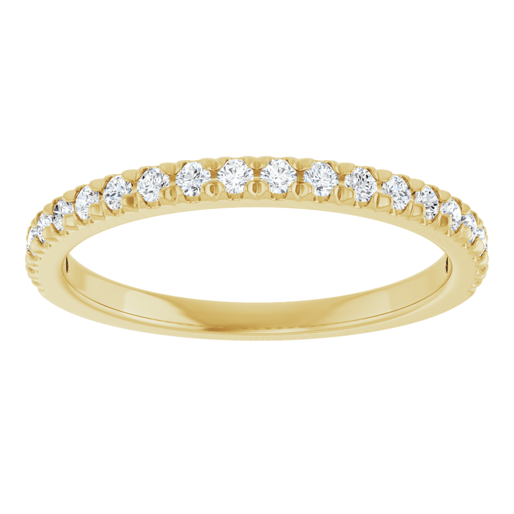 1/4 CTW Natural Diamond French-Set Anniversary Ring  14K Yellow Gold