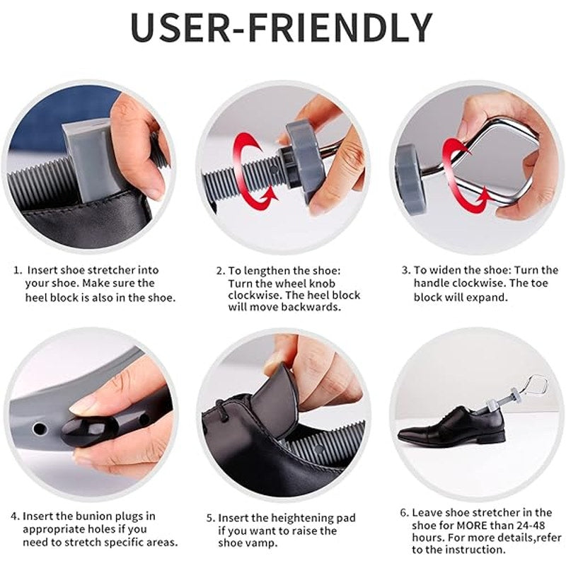 New Gray Plastic Shoe Stretcher Men 4-Way Shoe Expander Widener for Wide Feet