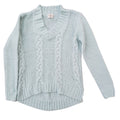 AJ Andrea Jovine Womens Medium Light Blue Long Sleeve V Neck Knit Sweater