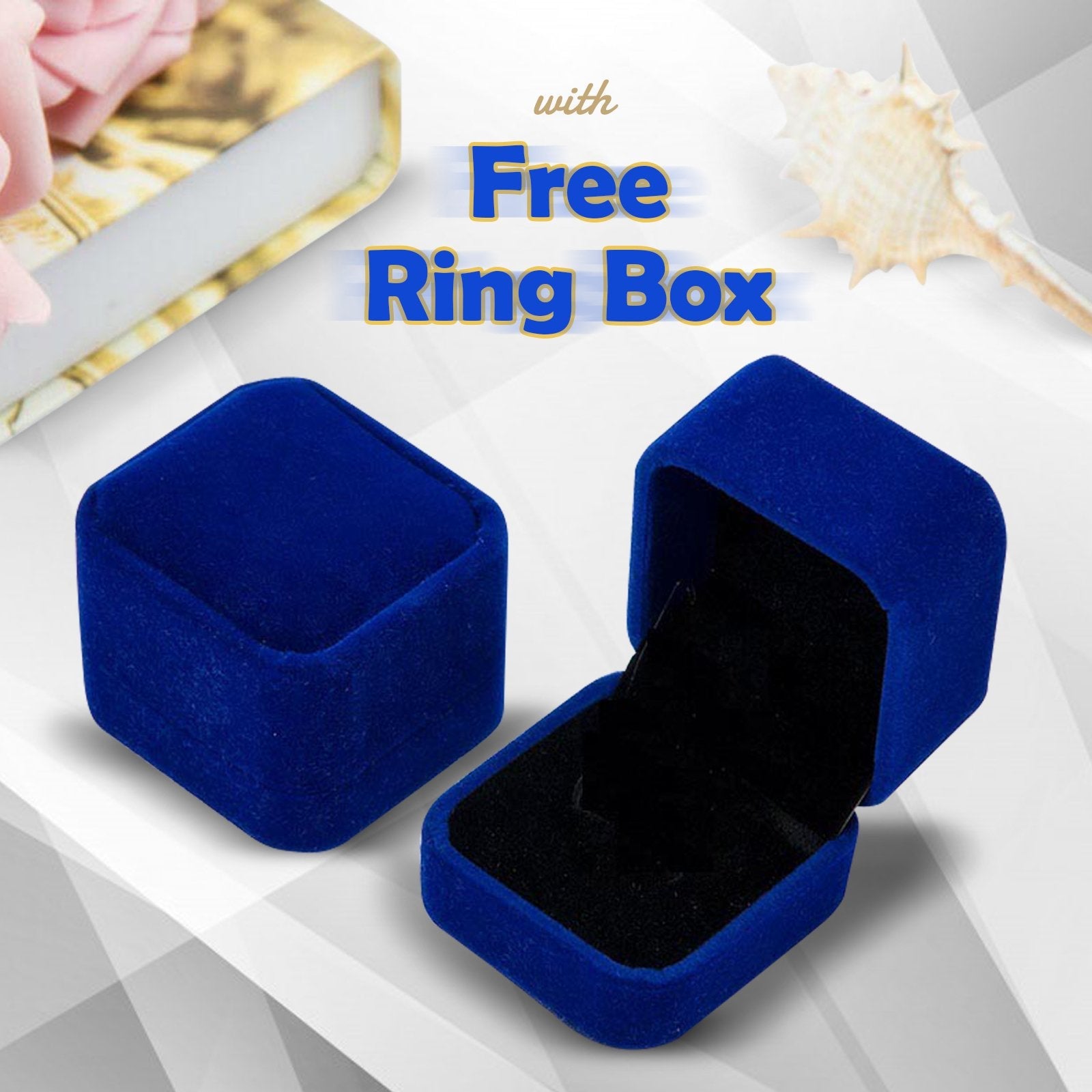 New Mens Flat Cobalt Wedding Anniversary Band Ring 18Ct White Gold