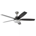 Open Box BLUE MOUNTAIN FANS Gaia 52 in. Indoor Matte Black and Brushed Nickel Ceiling Fan with Integrated LED Light Kit and Remote Control
