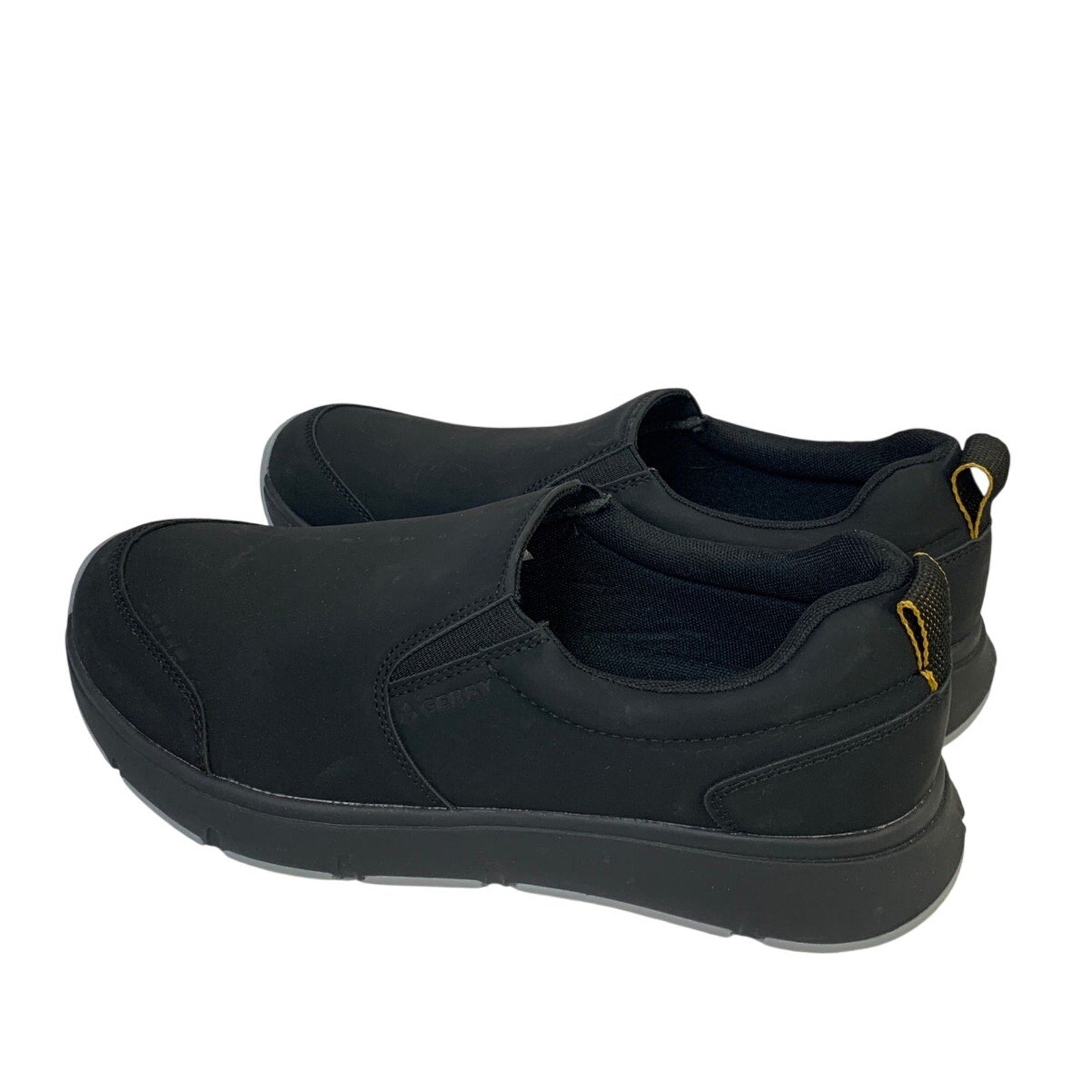 Gerry Mens Size 8 Black Faux Leather Slide On Moc II Comfort Sneakers Shoes