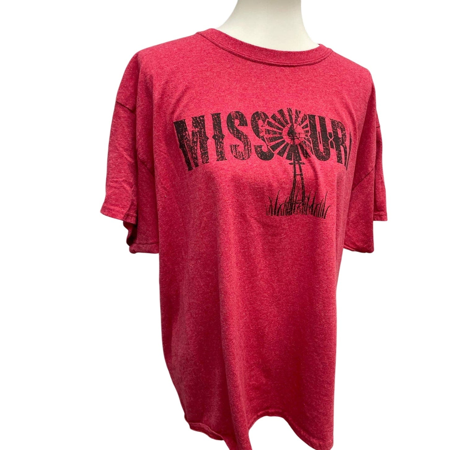 Missouri Hanes EcoSmart Mens XL Farm & Ranch Windmill Crew Neck Cotton Blend Tee